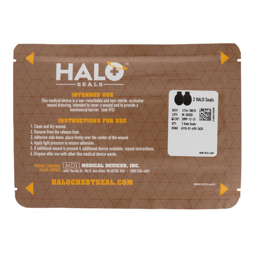 HALO SEAL IFAK TWO PACK, PACKAGE 7” X 5”