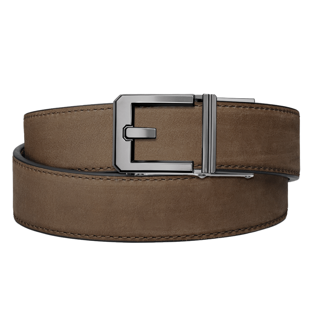 X3 GUNMETAL BUCKLE - LEATHER GUN BELT