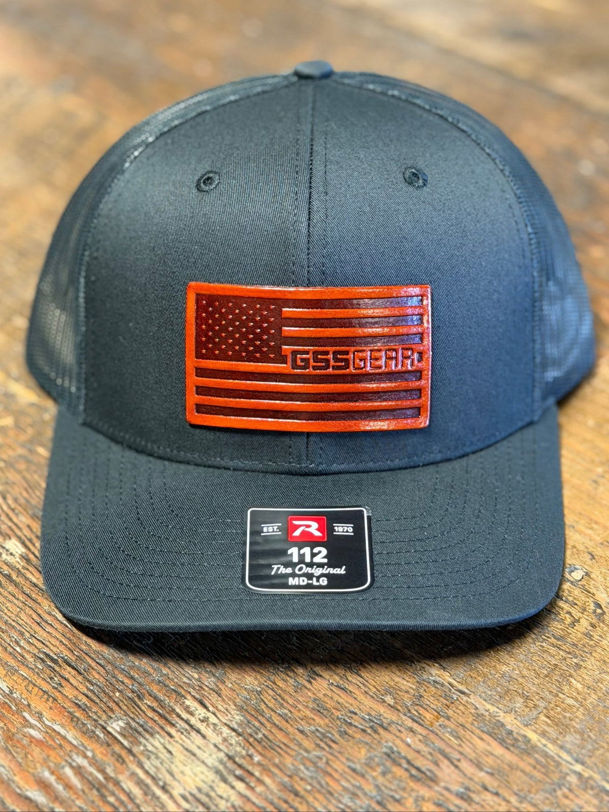 GSS GEAR - GSS Leather American Flag Patch Hat - Black - GSS Gear FWB