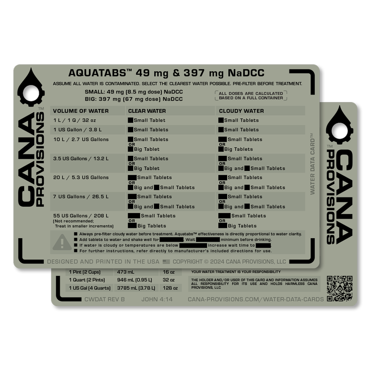 SINGLE WATER DATA CARD (4"x6")