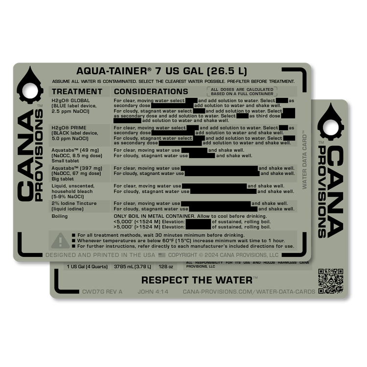 SINGLE WATER DATA CARD (4"x6")