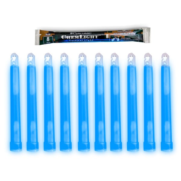 6" BLUE CHEMLIGHT 8 HR LIGHTSTICKS [PACK OF 10]