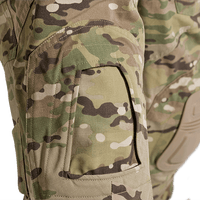 A pair of Crye G3 Combat Pants in Multicam camouflage pattern, designed for military and outdoor use with multiple pockets and reinforced areas.