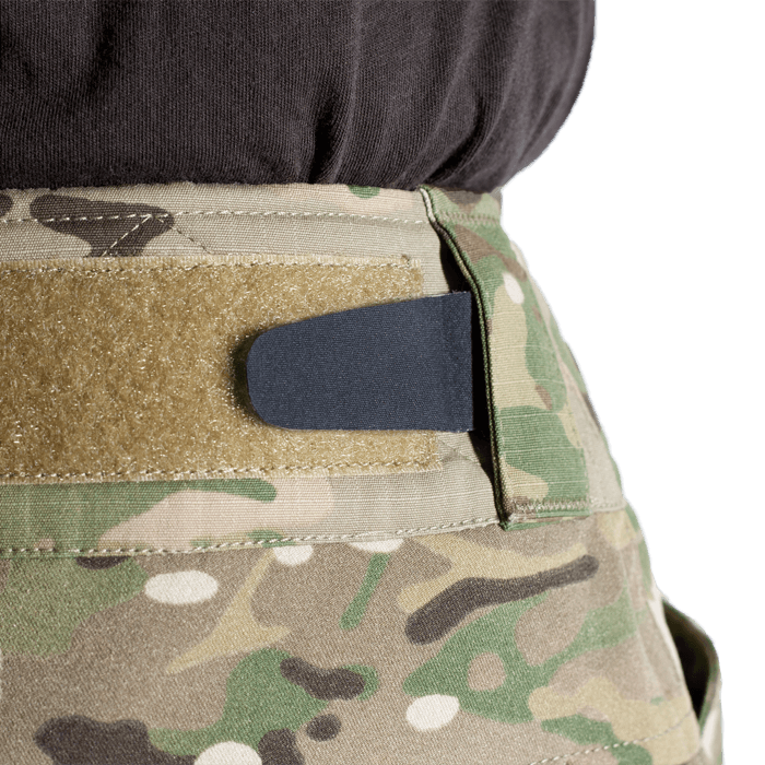 A pair of Crye G3 Combat Pants in Multicam camouflage pattern, designed for military and outdoor use with multiple pockets and reinforced areas.