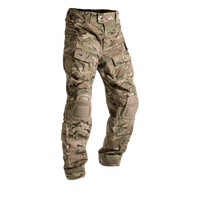 A pair of Crye G3 Combat Pants in Multicam camouflage pattern, designed for military and outdoor use with multiple pockets and reinforced areas.