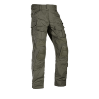 A pair of Crye G3 Combat Pants in Ranger Green pattern, designed for military and outdoor use with multiple pockets and reinforced areas.