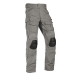 A pair of Crye G3 Combat Pants in Wolf Grey pattern, designed for military and outdoor use with multiple pockets and reinforced areas.