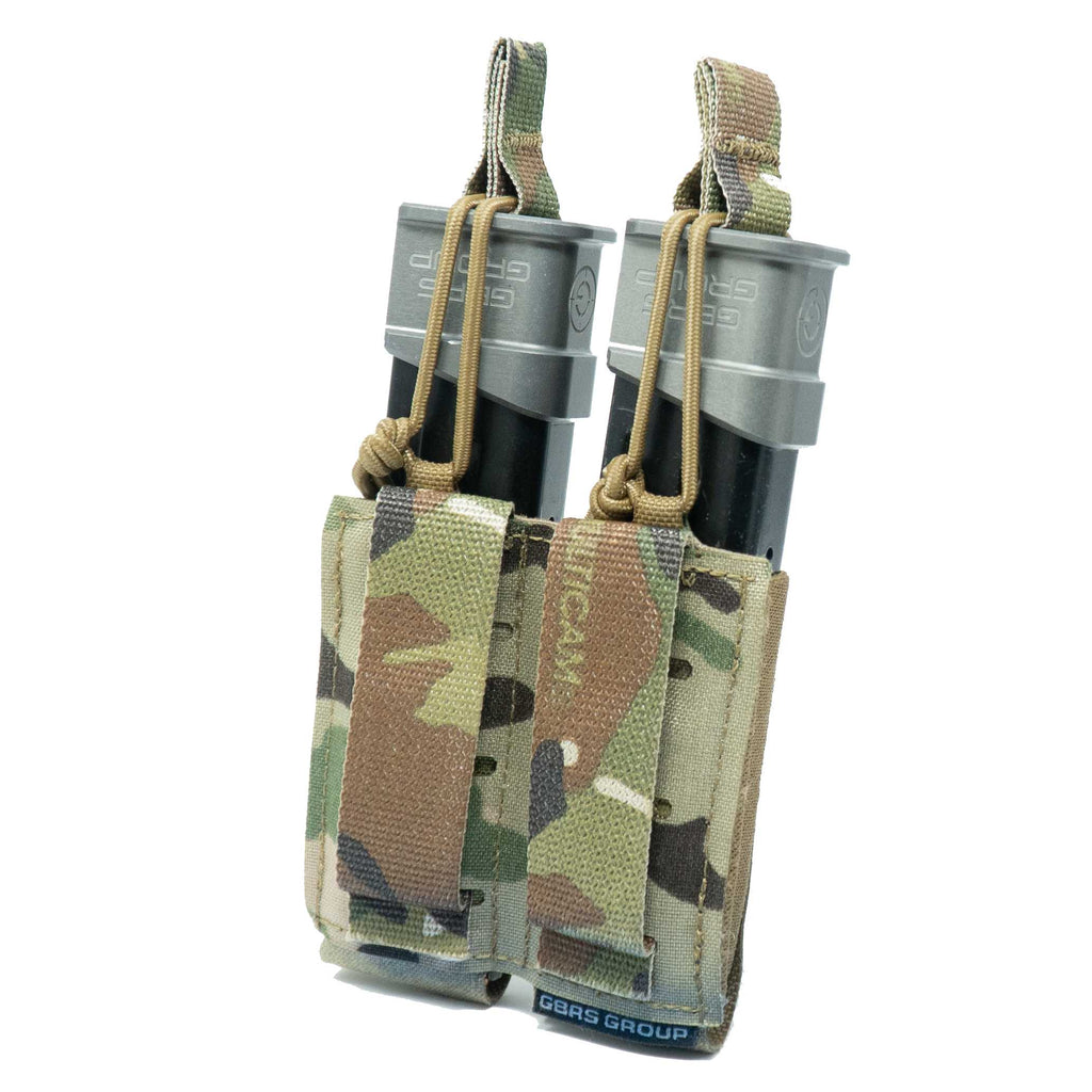 DOUBLE PISTOL MAGAZINE POUCH - BUNGEE RETENTION