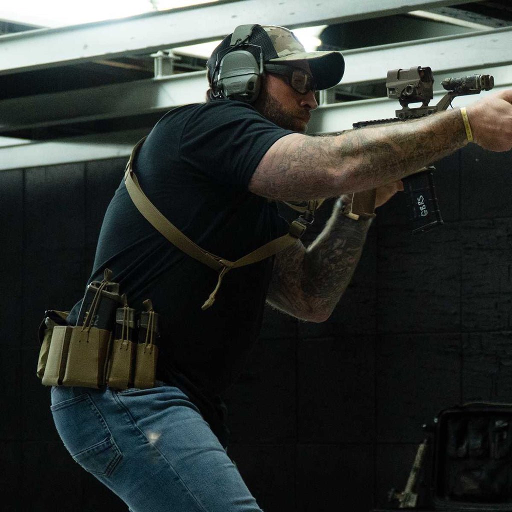DOUBLE PISTOL MAGAZINE POUCH - BUNGEE RETENTION