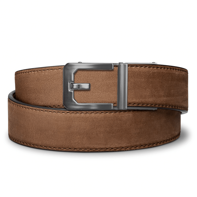 X3 GUNMETAL BUCKLE - LEATHER GUN BELT