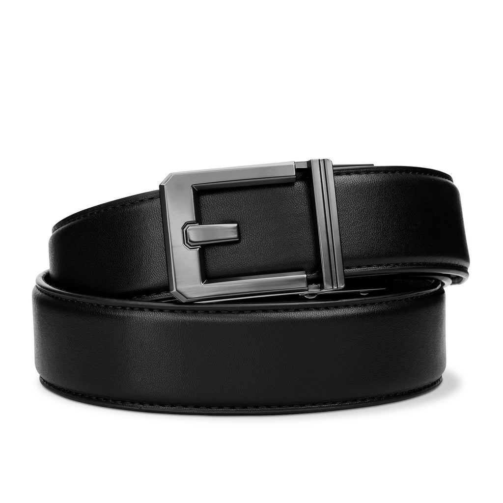 X3 GUNMETAL BUCKLE - LEATHER GUN BELT