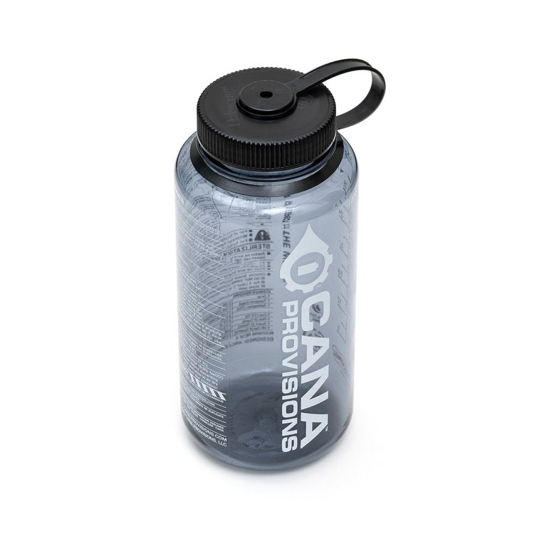 CANA PROVISIONS WATER DATA CARD (WDC) PRINTED 32OZ. WIDE MOUTH NALGENE