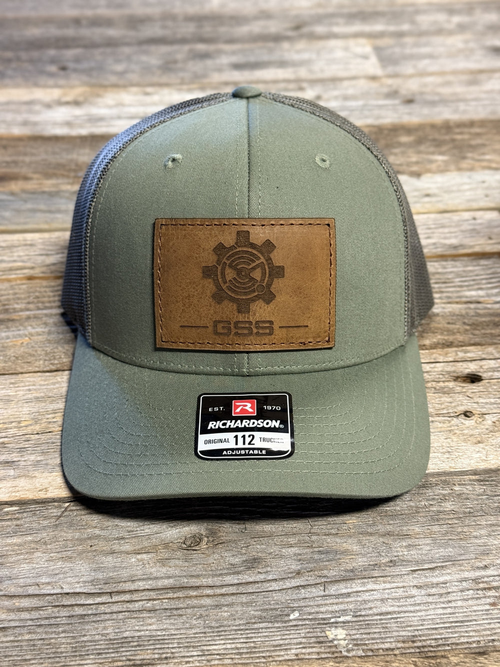 GSS LEATHER PATCH HAT - SOLID GREEN