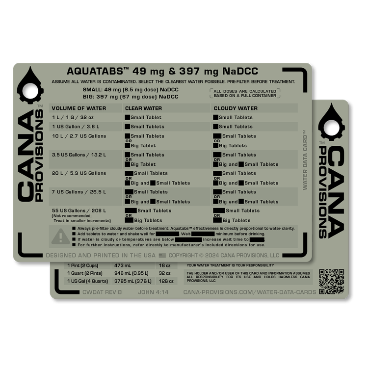 SINGLE WATER DATA CARD (4"x6")