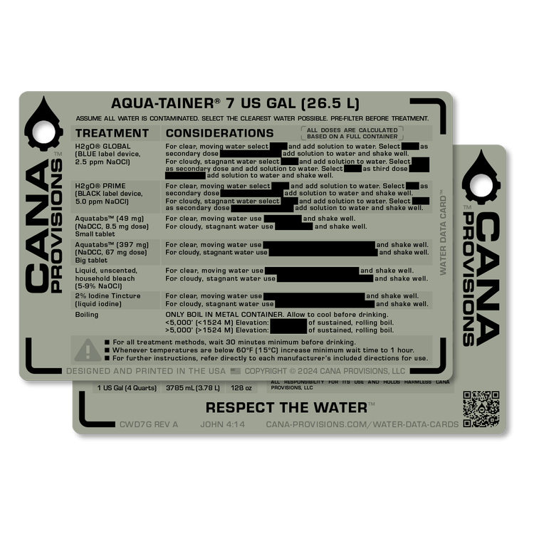SINGLE WATER DATA CARD (4"x6")